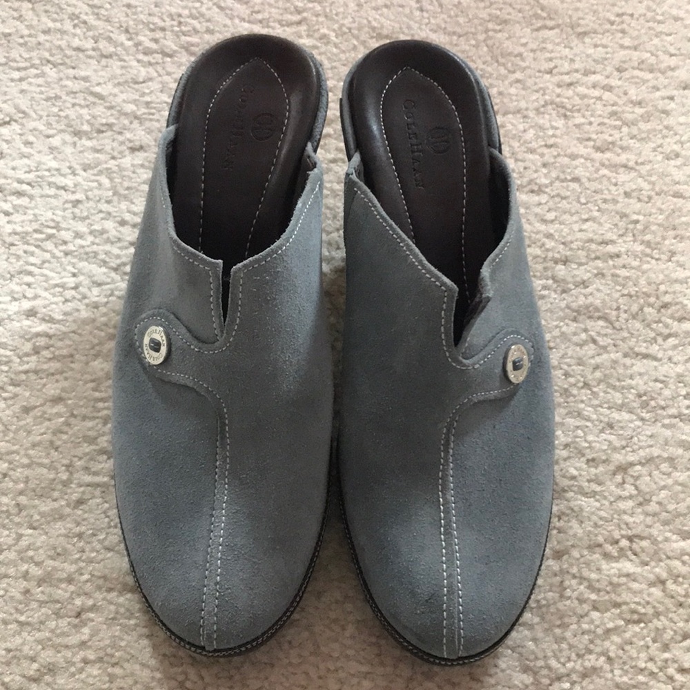 Cole Haan Ladies Blue Suede Leather Slides - 8.5